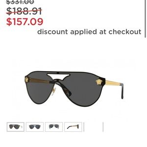 Versace Black and Gold Women's Sunglasses